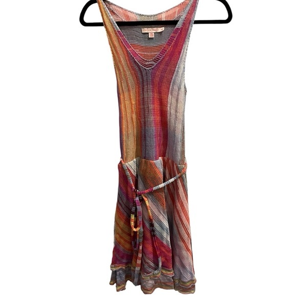 Anthropologie Cecilia Prado Knit Fit & Flare Mini Dress Small Rainbow - Picture 2 of 9